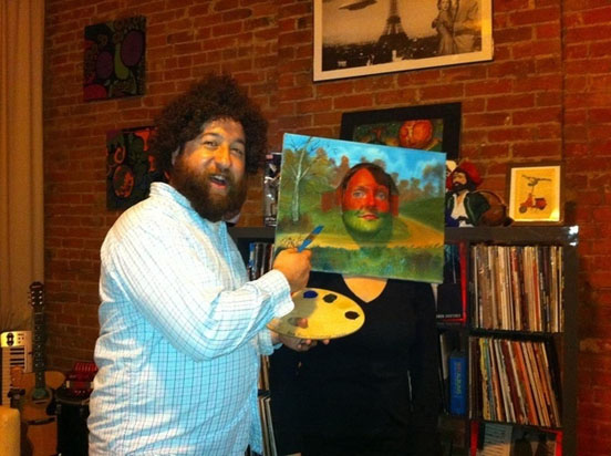 halloweensky kostym Bob Ross and a Painting