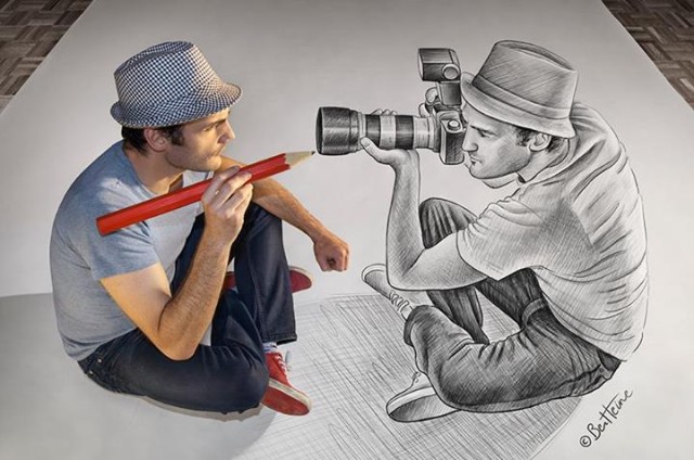 ben heine fotoaparat vs ceruzka 22