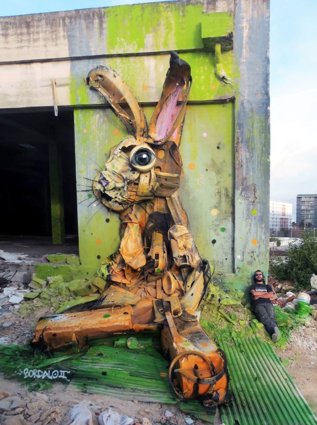 Artur Bordalo sochy zvierat z odpadu 1