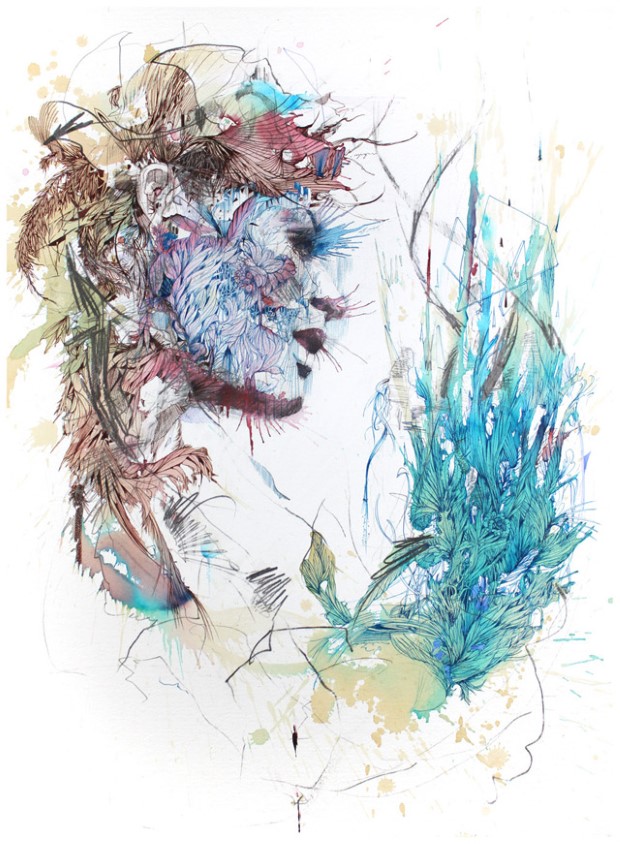 Carne Griffiths malovanie cajom kavou vodkou likerom 2