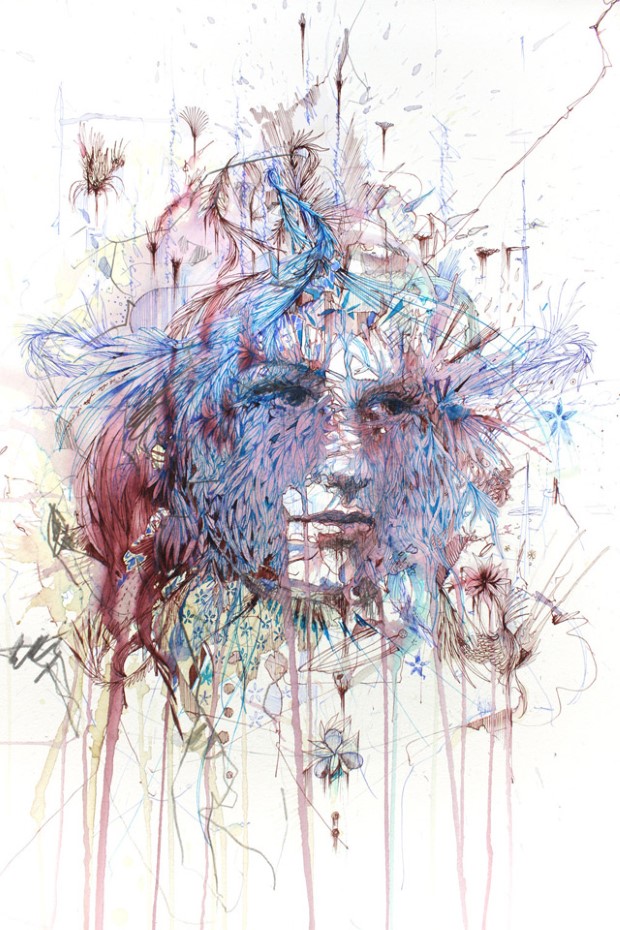 Carne Griffiths malovanie cajom kavou vodkou likerom 3