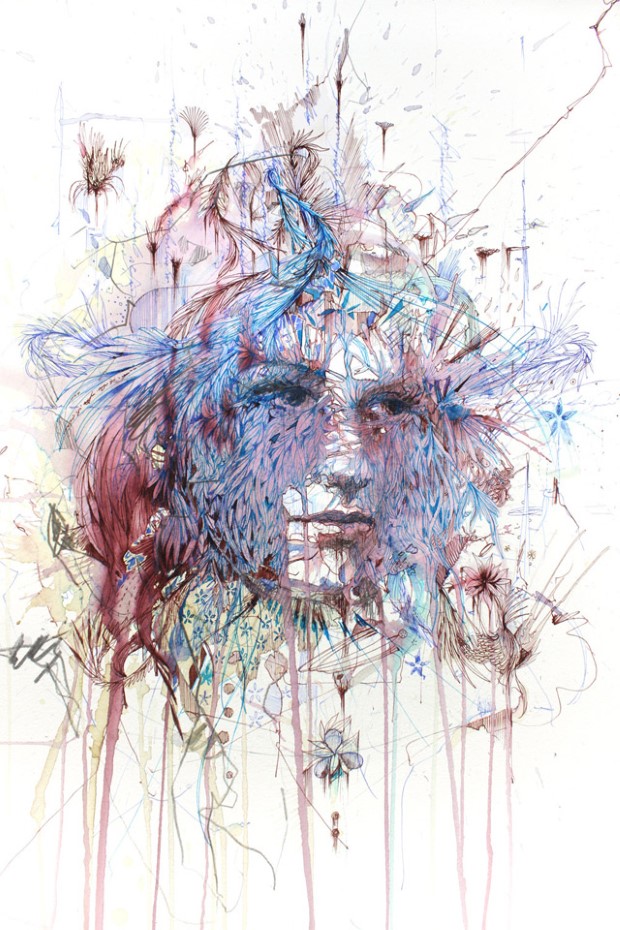 Carne Griffiths malovanie cajom kavou vodkou likerom 3