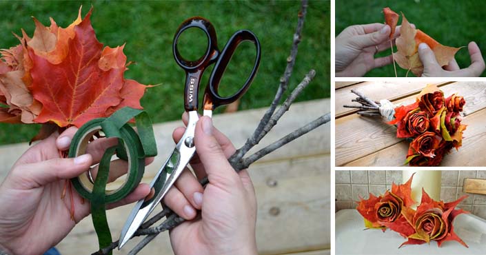 Ružičky z lístia | DIY nápady a návody ako vyrobiť ruže z opadaných listov