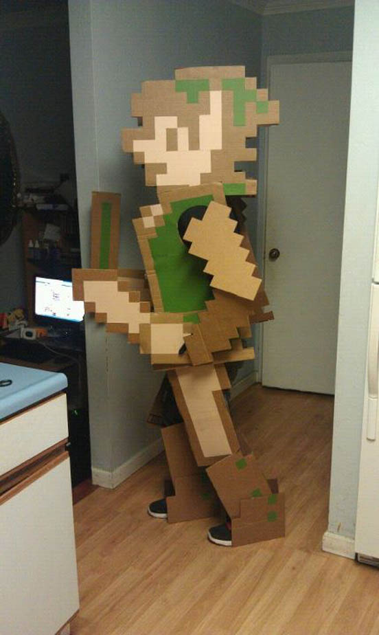 halloweensky kostym cosplay-cardboard-zelda-link