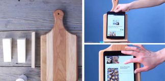 Kuchynský stojan na tablet v shabby chic štýle z lopára | DIY návod