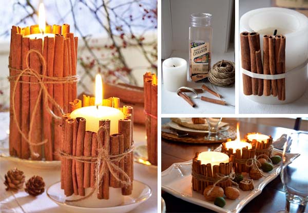 Dekoračné škoricové sviečky | Návody na vianočné dekorácie