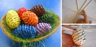 Pletené veľkonočné vajíčka z papiera | Papierové pletenie