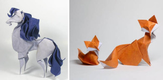 Origami zvieratká zložené mokrou technikou Hoang Tien Quyet