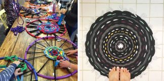 Hula Hoop koberec zo starých tričiek | Kreatívny nápad návod na koberček
