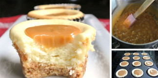 Karamelové cheesecake muffiny | Recept