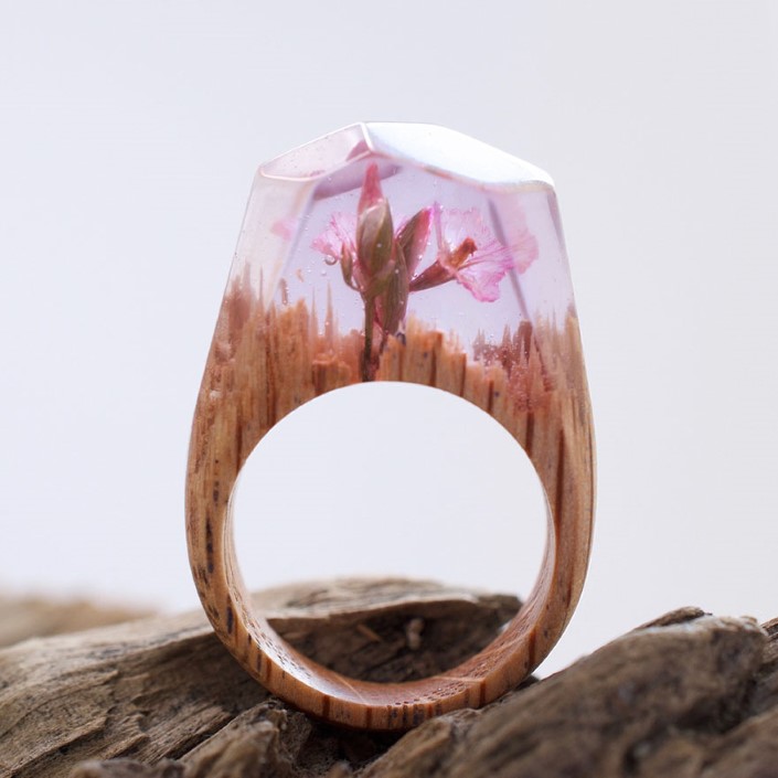Secret Wood prstene s kuskom sveta 2