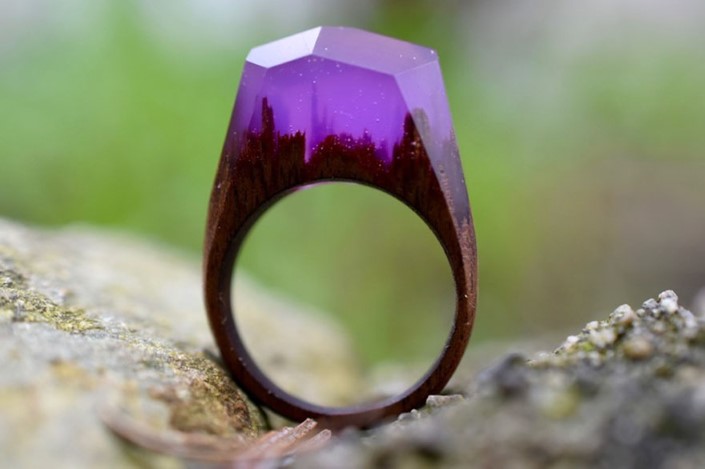Secret Wood prstene s kuskom sveta 3