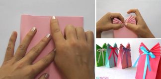 Balíčky na darčeky z farebného papiera a stuhy | DIY nápad s návodom