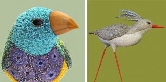 Sochy vtákov z korálkovej mozaiky | Umenie spod rúk Dusciana Bavura