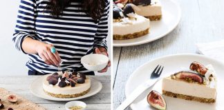 RAW cheesecake s kokosom, figami a pistáciami | Recept na nepečenú tortu