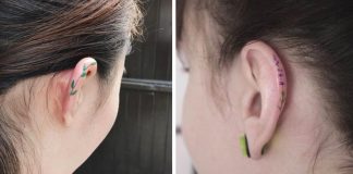 Tetovania na uchu | Nenápadné minimalistické motívy na okraji ucha