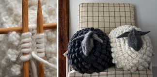 Pletená ovečka | Hrejivý handmade vankúš, hračka a dekorácia v jednom