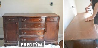 Renovácia a premena starej vintage komody na umývadlo so skrinkou