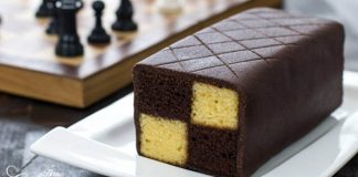 Battenberg koláč | Čokoládovo-mandľový šachy dezert z Anglicka