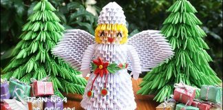 3D origami anjel z papiera | DIY návod ako vyrobiť vianočného anjela
