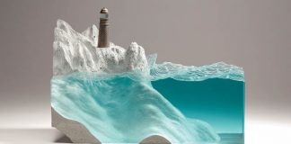 Ben Young vytvára sochy s motívmi morského pobrežia zo skla a betónu