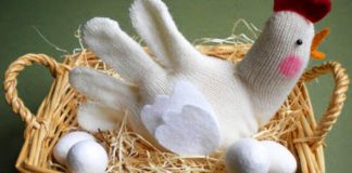 Sliepka, kohút a holubica z rukavíc bez páru | Nápady na jarné dekorácie