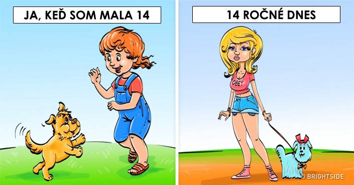 14 ilustrácií ukazuje rozdiely v detstve dnešných detí a našom detstve