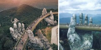 Zlatý most vo Vietname držia obrovské kamenné ruky | Golden Bridge