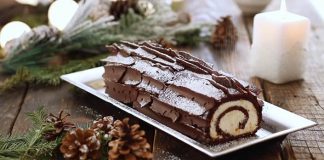 Bûche de Noël | Vianočná čokoládovo-kokosová roláda | Recept